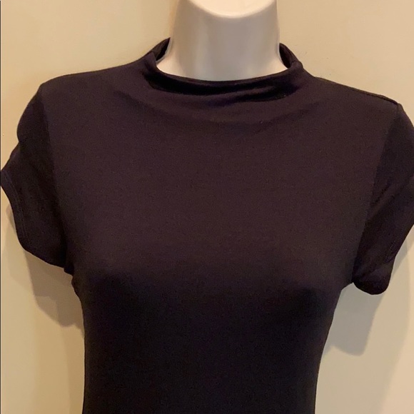 MyStyleMode Bodycon Midi Dress Black Mock Neck - Picture 3 of 5